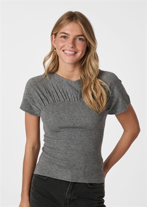 Anthea knit bluse Dark Grey Melange Neo Noir 